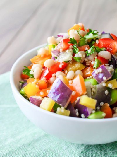 Rainbow Pepper Salad with Fig Vinaigrette